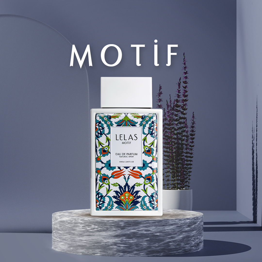 MOTIF Eau De Parfum by LELAS – A timeless, unisex fragrance that blends citrus, florals, and earthy notes.